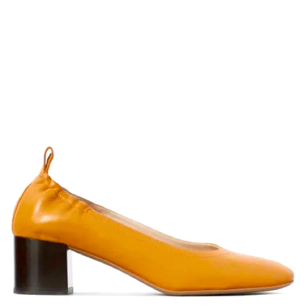 Everlane Mustard Yellow Block Heel Pumps